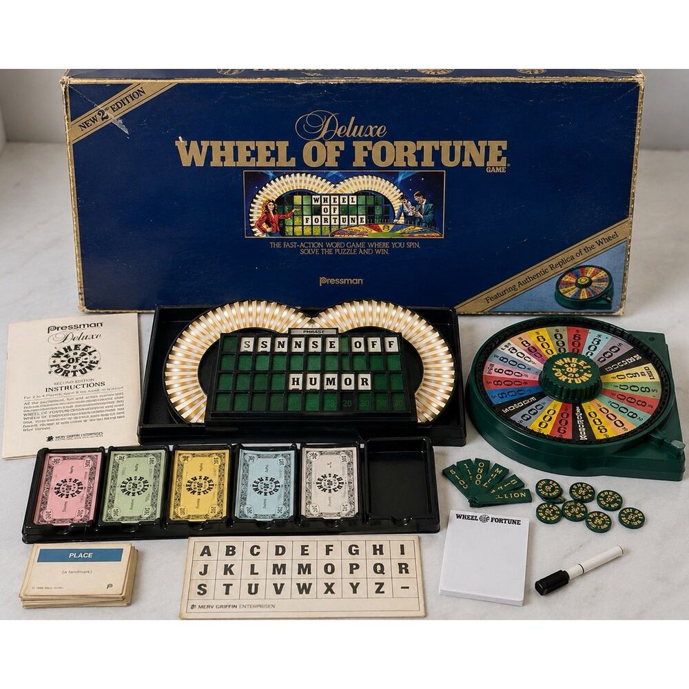 Vintage 1986 Pressman Deluxe Wheel Of Fortune Game 2nd Edition